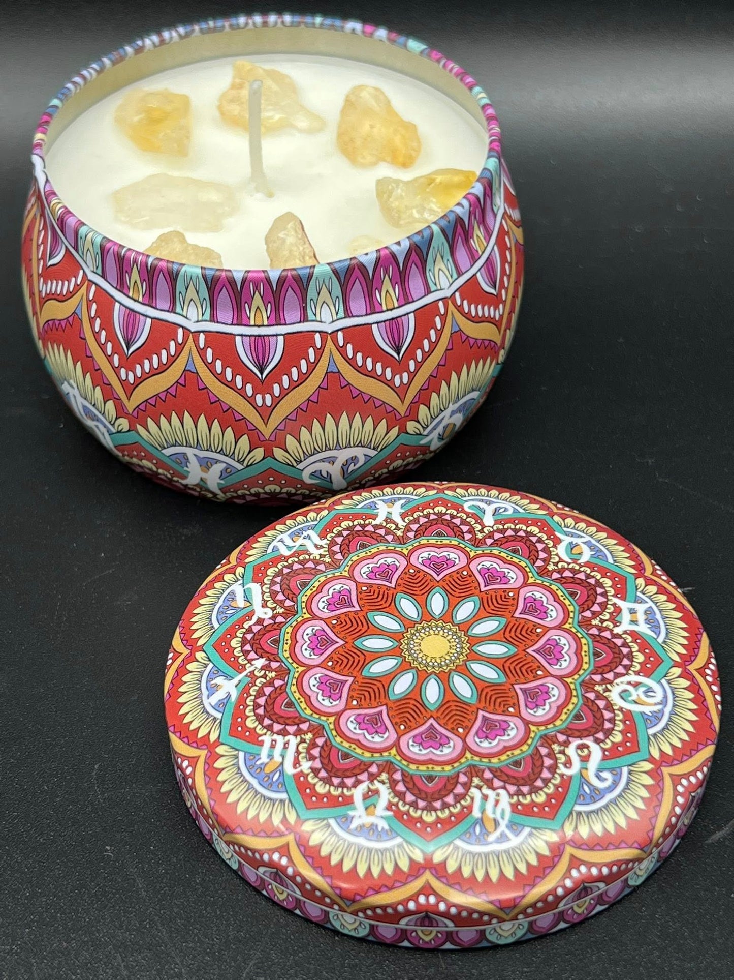 Vanilla Shortbread & Citrine - Crystal Zodiac Tin Candle