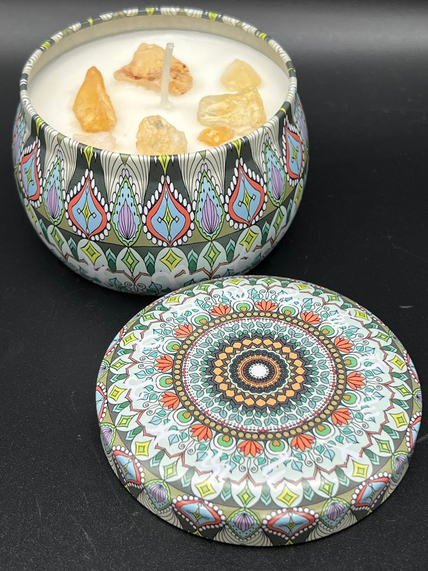 Vanilla Shortbread & Citrine - Crystal Zodiac Tin Candle